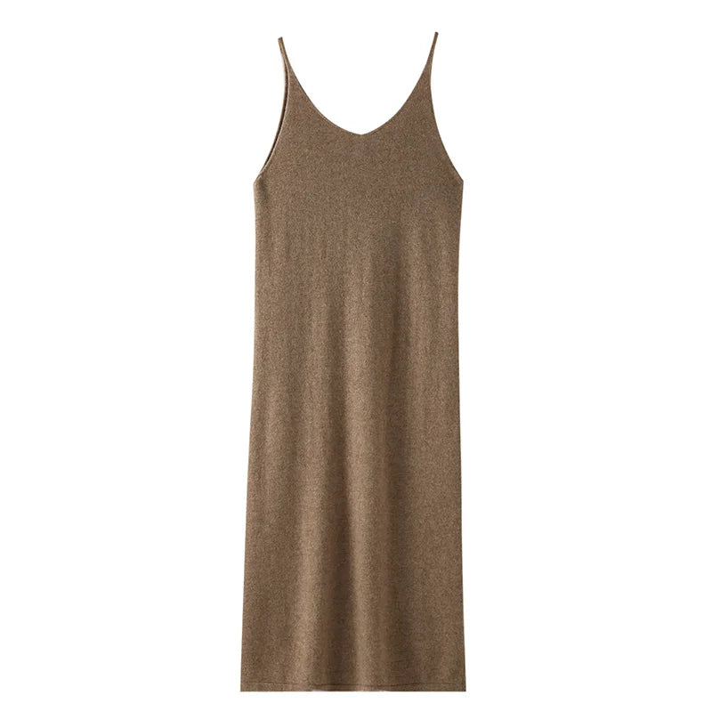 Cashmere V-Neck Slip Dress