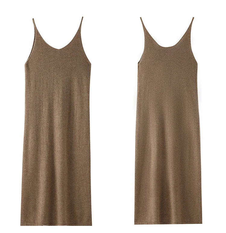 Cashmere V-Neck Slip Dress